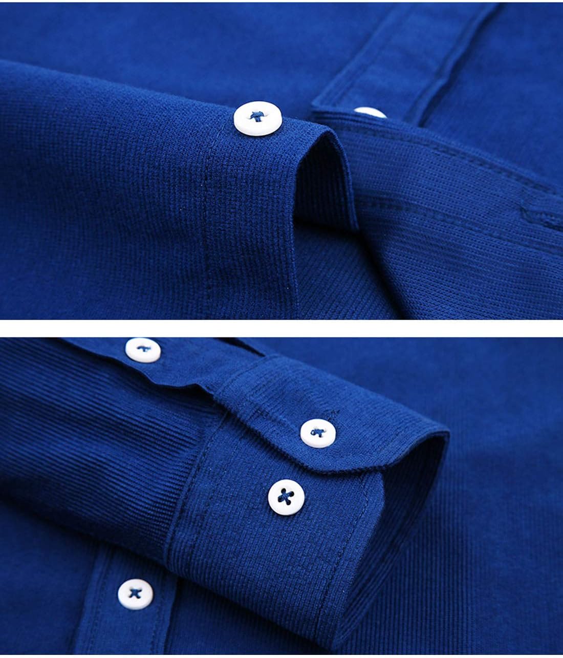 Flygo Mens Casual Corduroy Shirt Button Down Long Sleeve Solid Tops Shirts Jacket