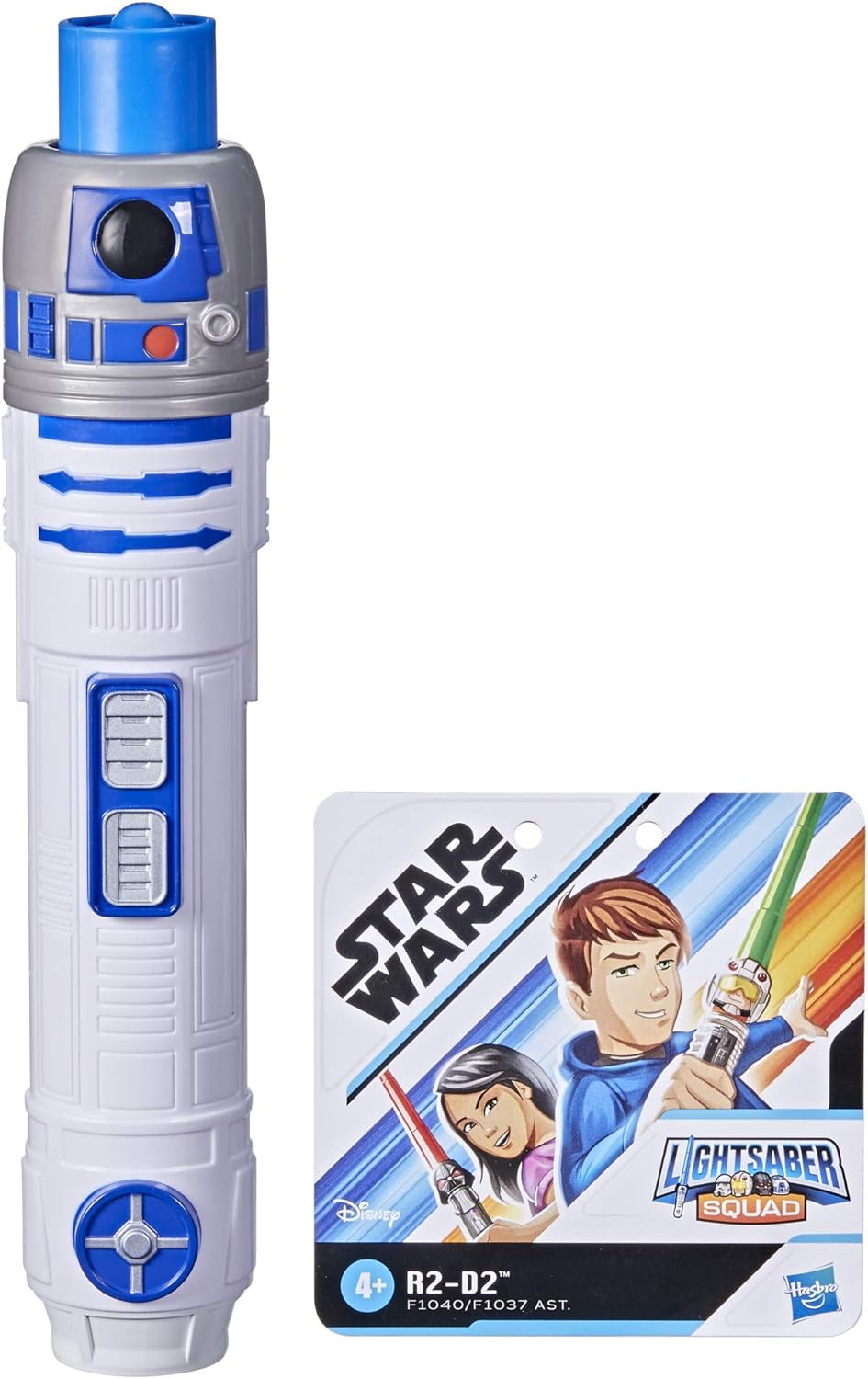 STAR WARS Lightsaber Squad R2-D2 Extendable Blue Lightsaber Roleplay Toy for Kids Ages 4 and Up