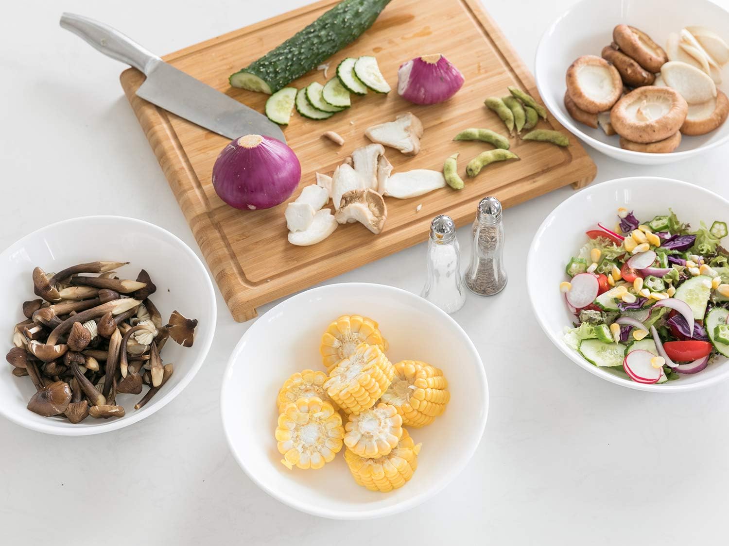 DELLING Serving Bowls Set, 43 Oz Soup and Cereal Bowls, Pasta Bowls-White Large Salad Bowls for Kitchen, Salad,Cereal, Snack Kitchen, Ceramic Bowl Set of 6 - Image 7