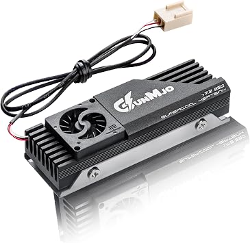 GUNMJO M.2 2280 SSD So utucu, 20mm Dahili So utma Fan , Al minyum Levha Fin Tasar m , PC i in Termal pedli, Siyah