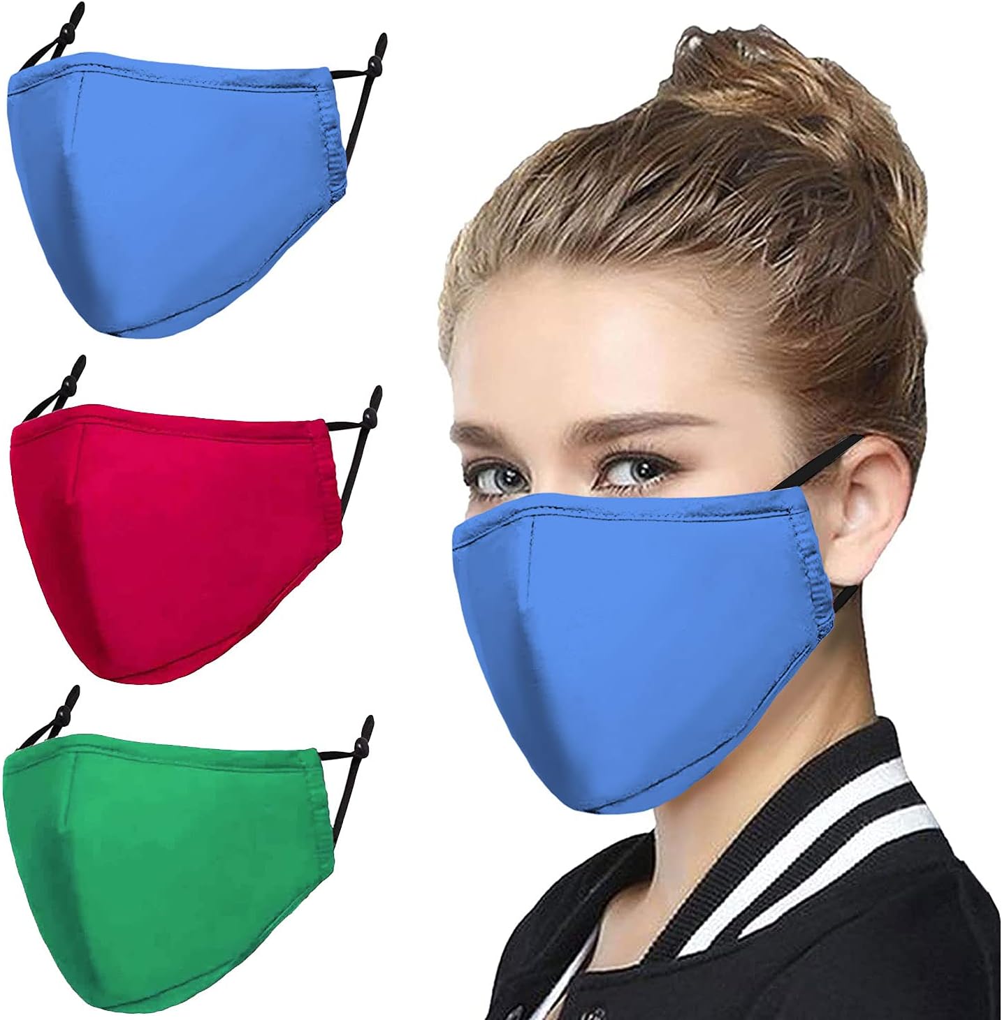 Cute Face Mask for Teen Girls 3PC Colorful Mask with Filter Ket Gifts