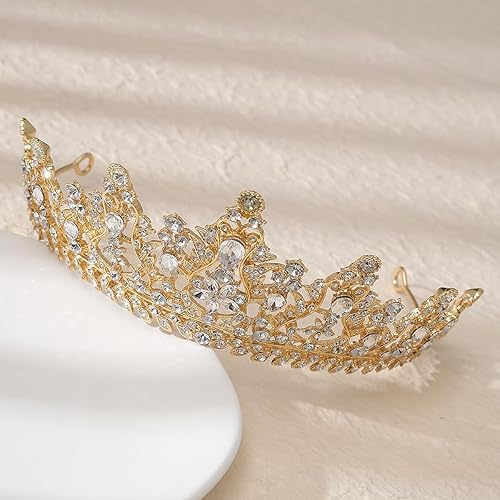 Miniatura 7 de Tiaras y coronas para mujer, tiara de boda de cristal para mujer, diadema de corona de reina real, tiara de princesa de metal para novia,