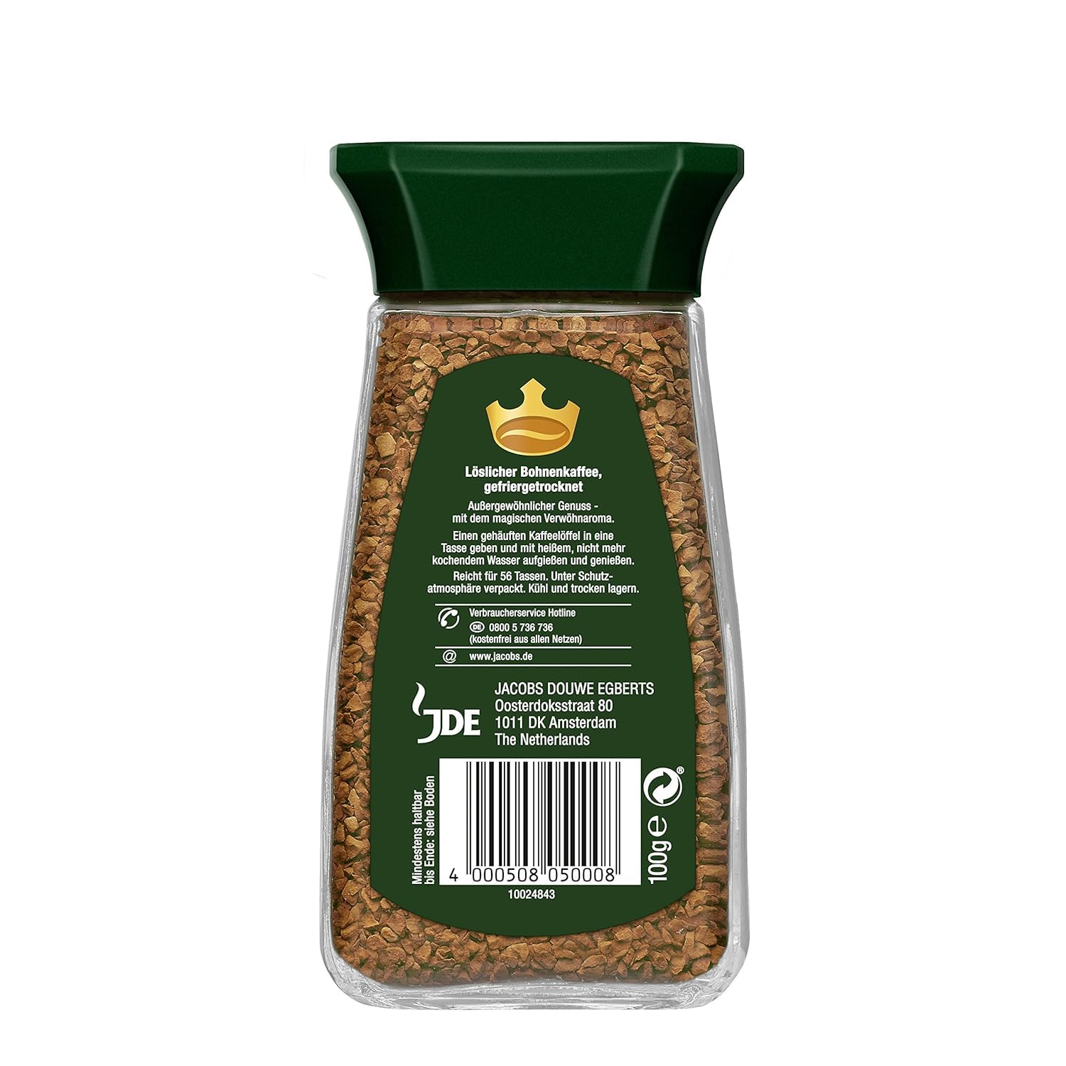 Jacobs Krönung Gold, Caffè Istantaneo, Bevanda in Polvere Solubile, 100g, 05005