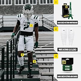 1 Pair Nxtrnd Bicep Bands, Sweat-Absorbent Arm Sweatbands, Football Accessory (Dark Green)