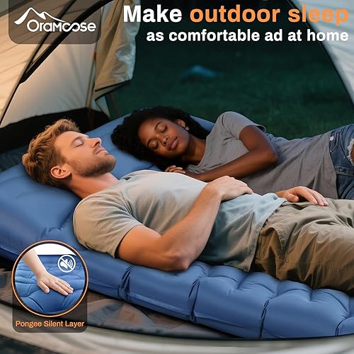 Miniatura 7 de Colchoneta de dormir doble para camping, extra gruesa de 6 pulgadas, tapete de dormir para 2 personas, almohadilla de camping autoinflable con