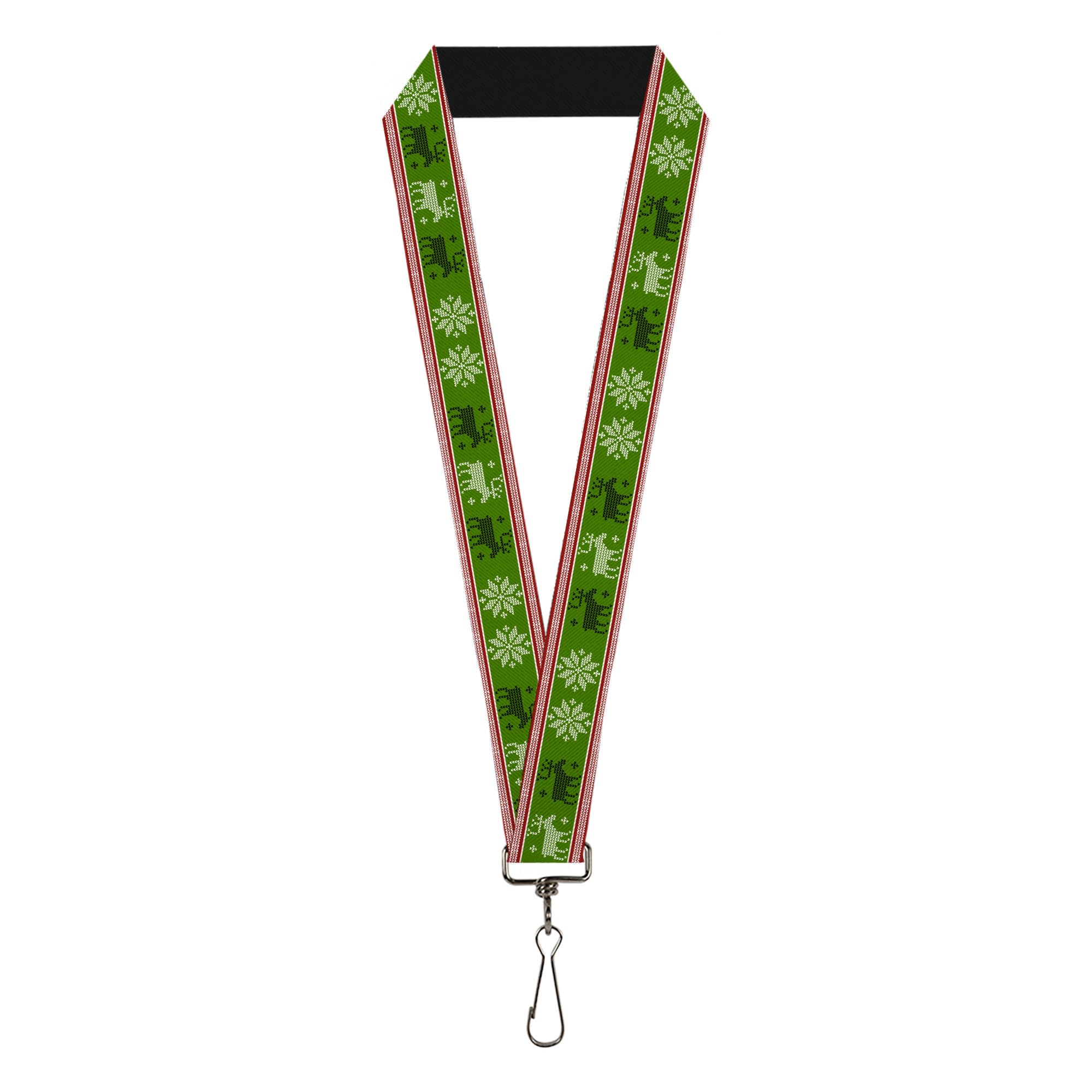Lanyard Christmas Stitch Moose Snowflakes Red Green