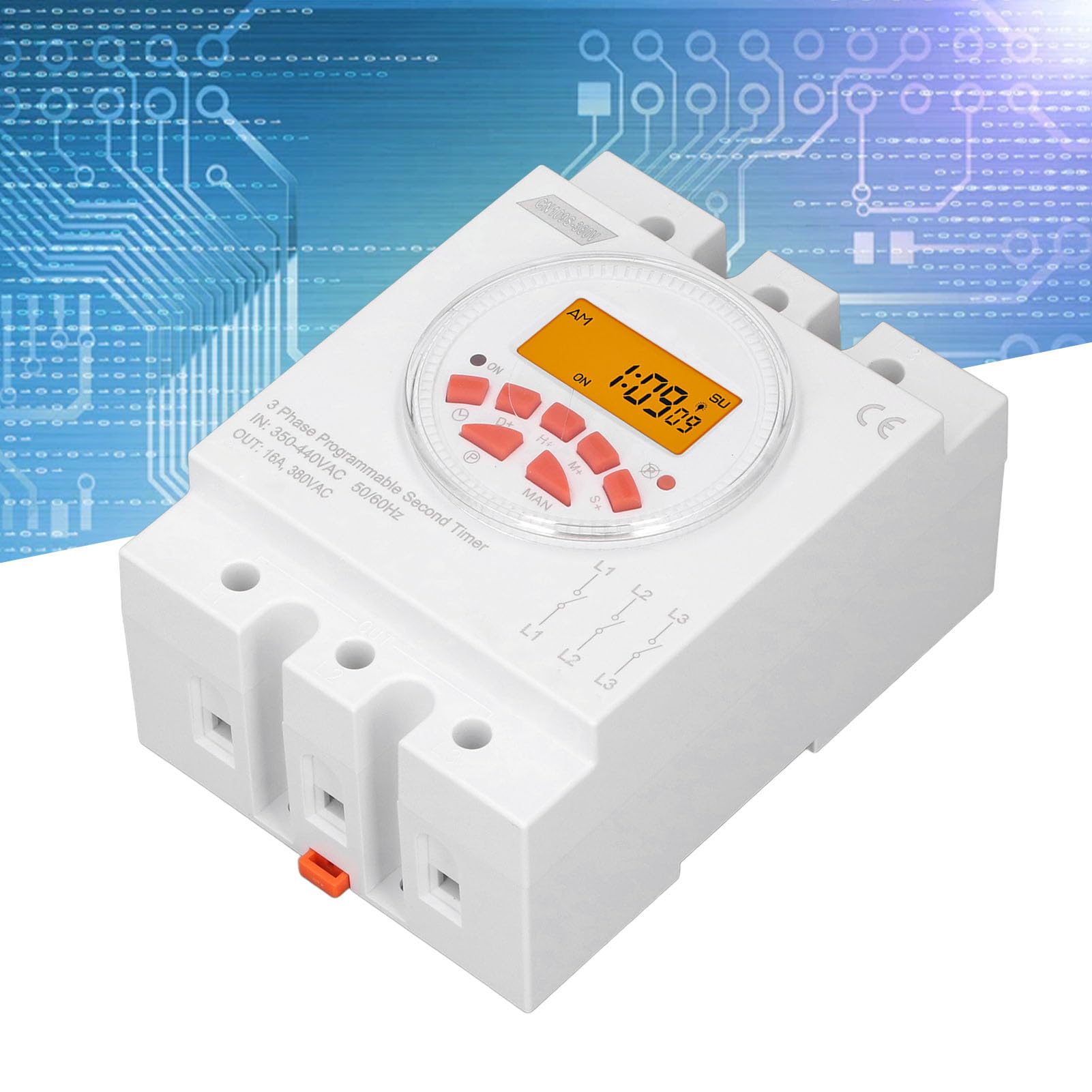 CHICIRIS 3-Phasen Zeitschaltuhr mit Backup Batterie, Timer Relais 3