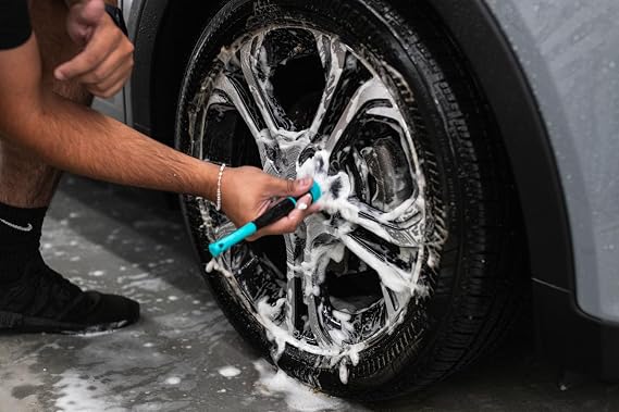 Detail Factory TriGrip Ultra Soft Detail Brush Set - Anti-Scratch Cleaning for Exterior, Inner Panels, Badges, Badges, Gauges, Infotainment Screen - Octane Riptide