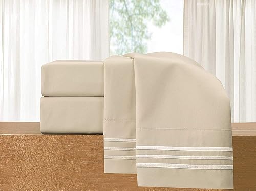 Vista 454 de Elegant Comfort - Juego de sábanas de 3 piezas de lujo de 1500 hilos, calidad egipcia, Microfibra, Blanco, Completo