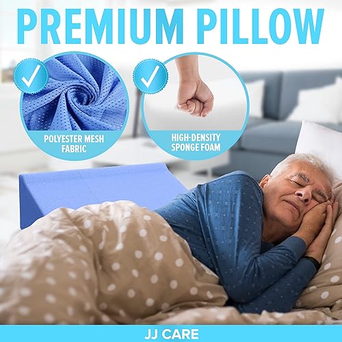 Miniatura 7 de JJ CARE Cuñas de cama y posicionadores corporales: 23.6 pulgadas, almohada de cuña curvada de 30 grados para dormir de lado, almohada de cuña de