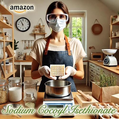 Miniatura 4 de SODIUM COCOYL ISETHIONATE SCI - Polvo - para cosméticos caseros, barras de champú sólidas, bombas de baño - Incluye juego de 5 piezas con cucharas