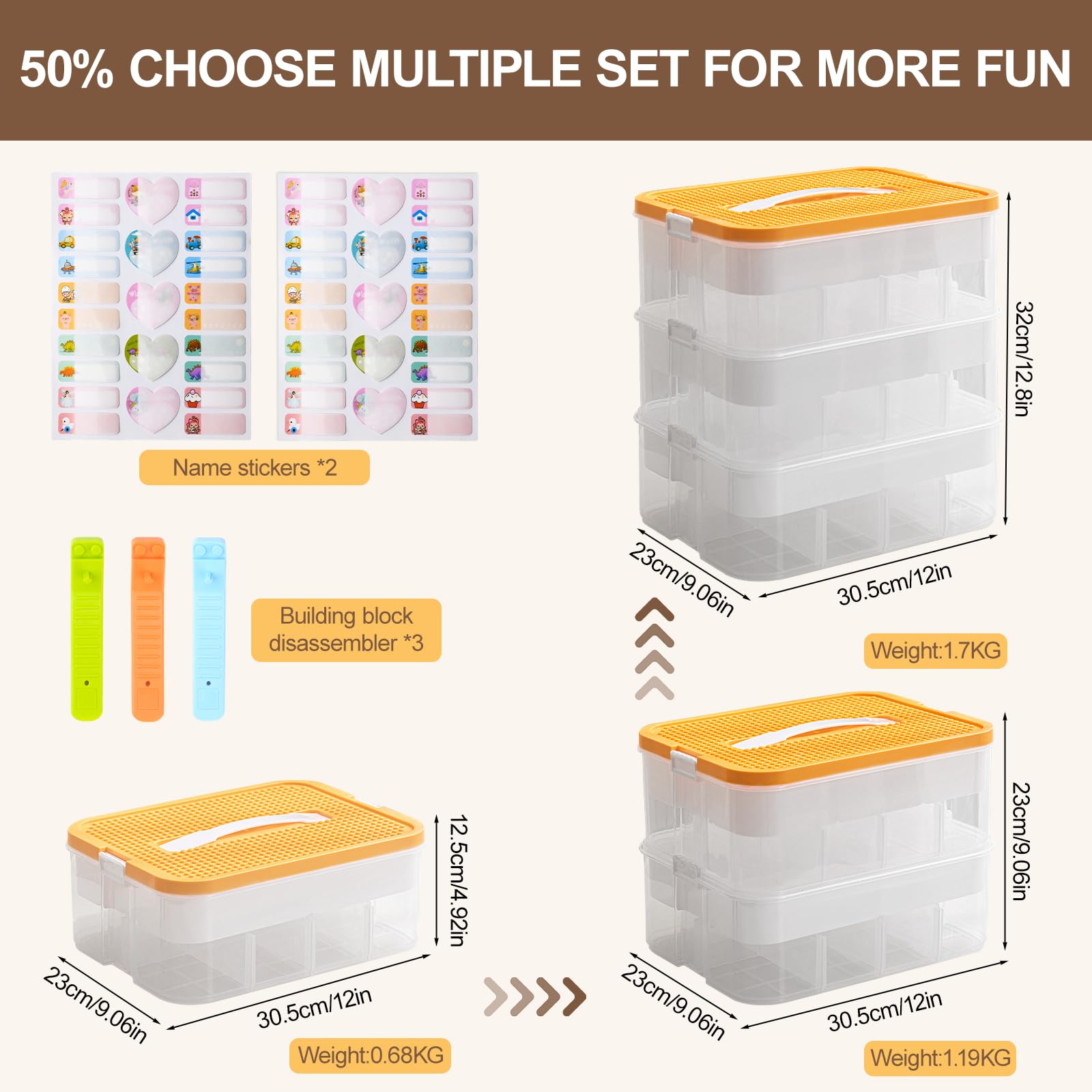 Boite Rangement Plastique pour Lego Briques Coffre A Jouet Enfant