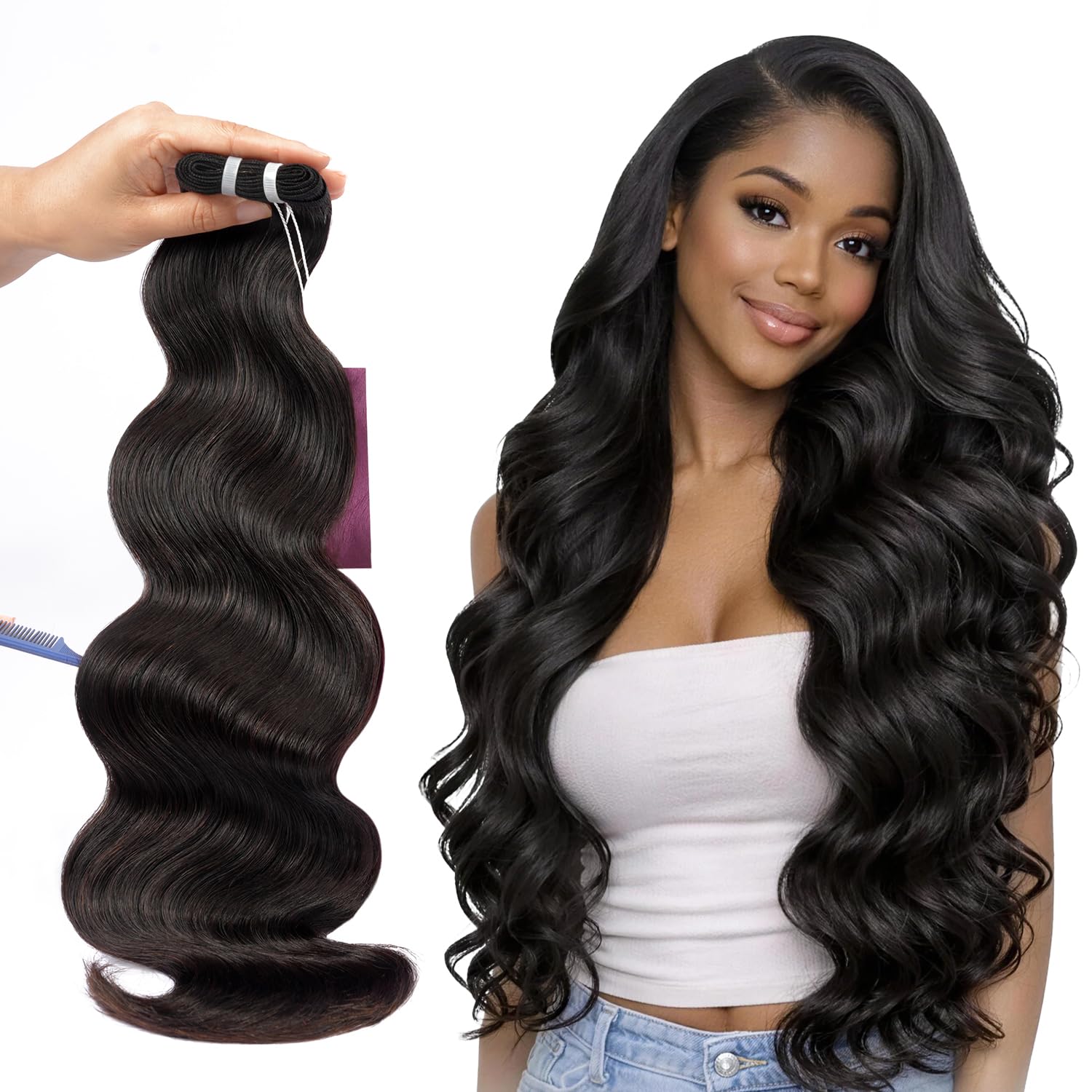 Clean Body Colour In Amazon.com: Wigcool 15A Raw Body Wave Bundles Human Hair, 1 Bundles ...