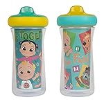 The First Years Cocomelon Kids Insulated Sippy Cups - Dishwasher Safe Spill Proof Toddler Cups - Ages 12 Months and Up - 9 Ounces - 2 Count