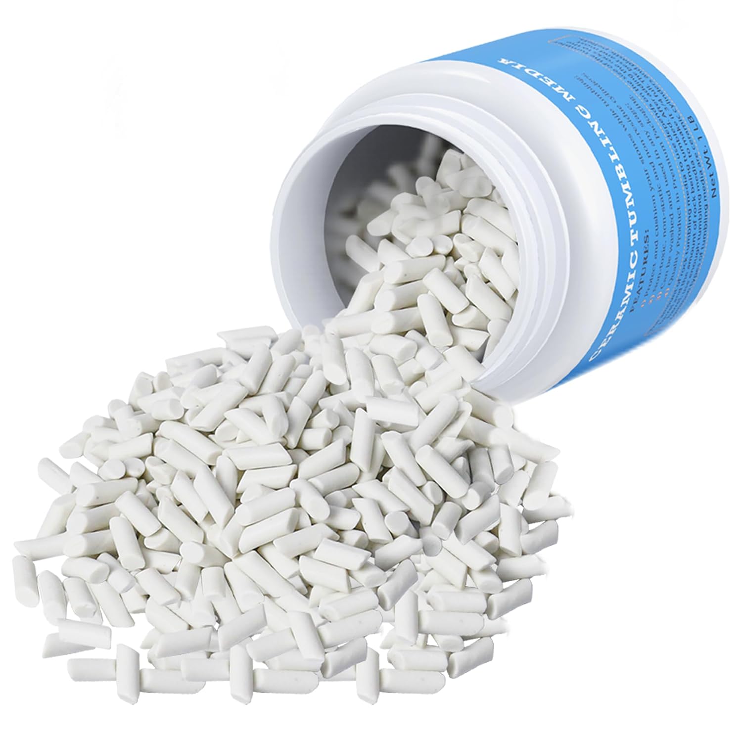1 lb Rock Tumbler Ceramic Pellets – Non-Abrasive Reusable Tumbling Media, Cushioning Fill Media for Protecting Rocks, Improves Tumbling Efficiency, Compatible with All Rock Tumblers