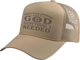 Inspirational Men Christian Religious Faith Based God Themed Trucker Hat with Adjustable Mesh Back