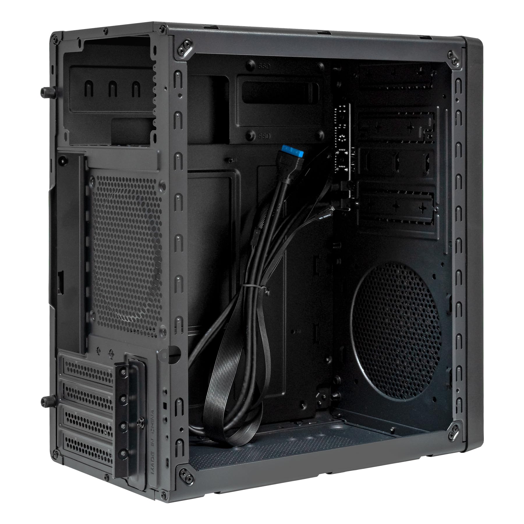 UNYKAch Boîtier d'ordinateur Micro ATX NUMEN 300 Pro - 4 USB (2 × 3.0 + 2 × 2.0), Support ATX, GPU jusqu'à 250 mm, Compact Noir/Rouge, idéal pour Entreprises, commerces et institutions