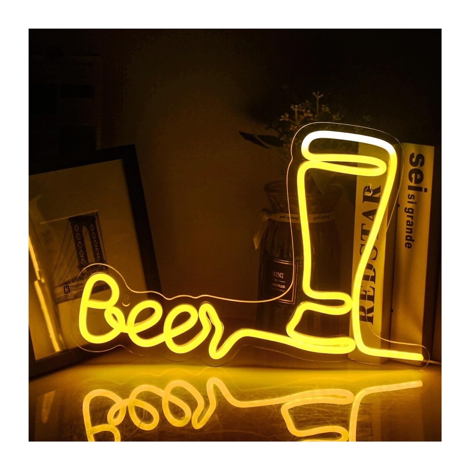 Smetti di pensare inizia a bere per insegne al per neon Luci a LED personalizzate Bar Sala Studio Casa Ristorante Lampade da parete ARTE(A)