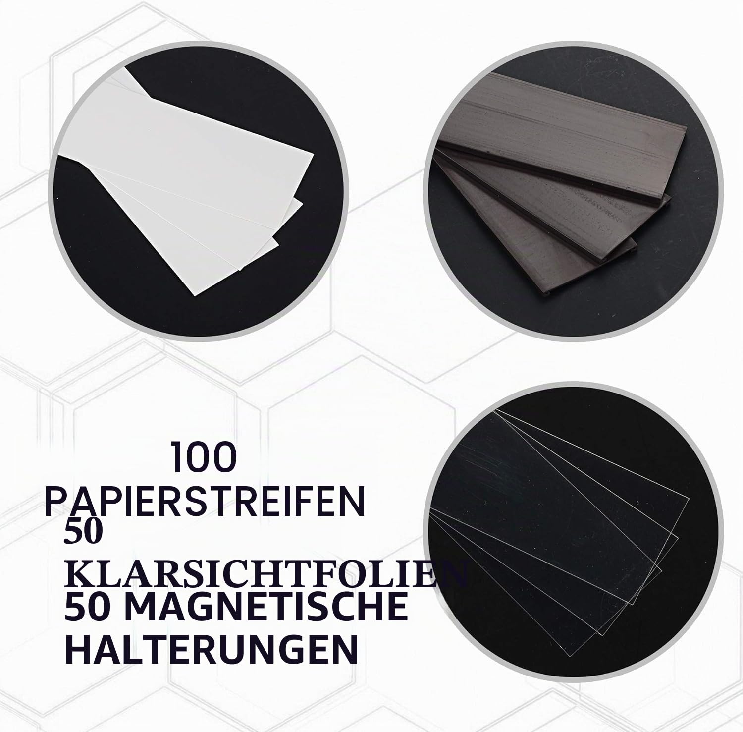 LLPT Magnetische Etikettenhalter | 50 Stück | 40MM x 100MM | Beschreibbare Magnet-Etiketten für Schule Büro Whiteboards Kühlschränke Magnettafeln (MH4150)
