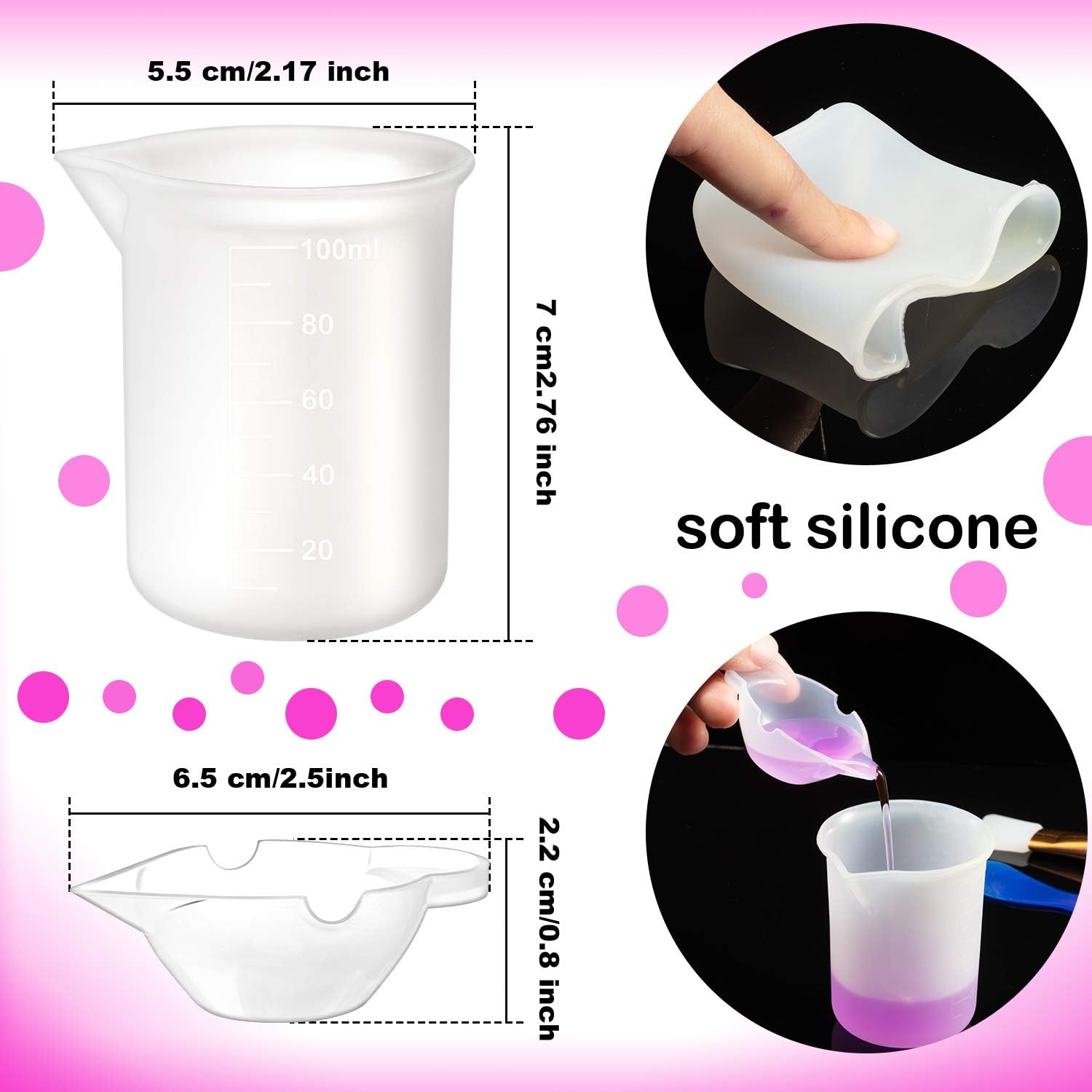 19 Pieces Resin Tools Set, A3 Large Silicone Sheet, 100 ml Measuring Cups, Silicone Mixing Cups, Silicone Brushes Stir Sticks Mixing Spoons for Epoxy Resin Crafts Painting (Red)