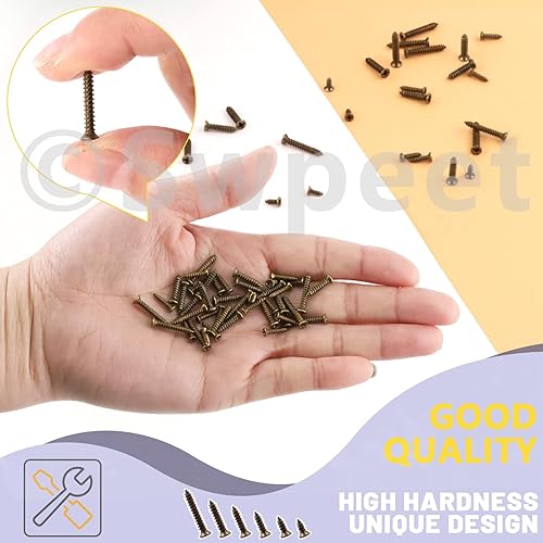 Miniatura 6 de Swpeet Juego surtido de tornillos de madera pequeños autoperforantes de 0.197 in, 0.236 in, 0.315 in, 0.394 in, 0.472 in, 0.630 in, tornillos de