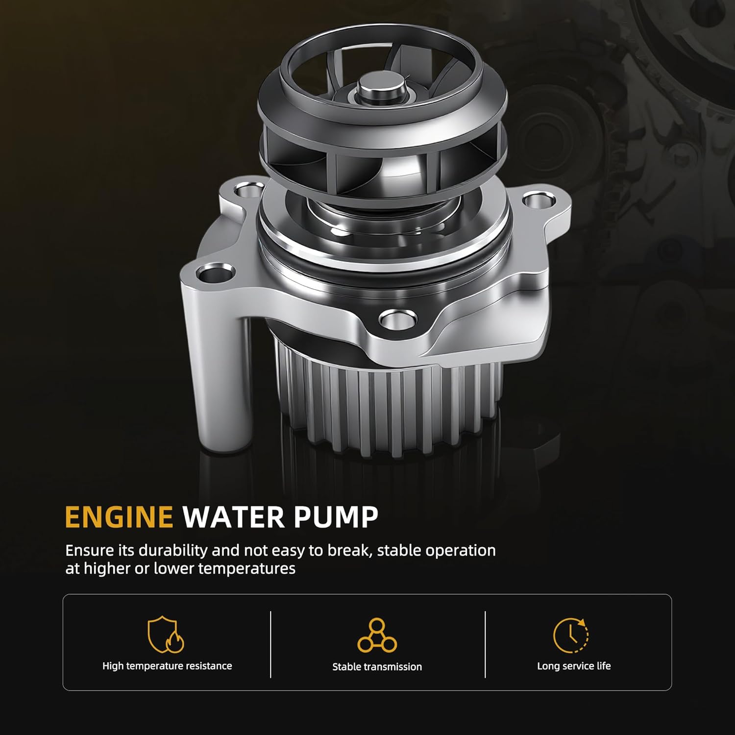 Engine Timing Belt Kit with Water Pump, for Audi A4/A4 Quattro TT/TT Quattro, for Volkswagen Beetle Golf Jetta Passat, 2000-2006 1.8L L4 DOHC, OE#TCKWP306M, TBK306, KP25491XS