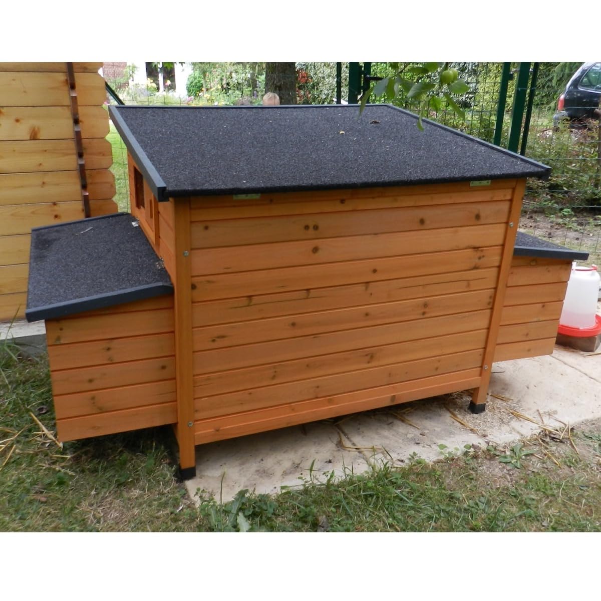 Animal Valley Gallinero Sussex XL Techo Shingle Negro Abatible para 6 a 10 Gallinas, Madera FSC