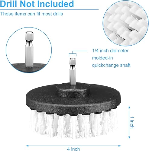 Miniatura 2 de Kit de limpieza de cepillo de taladro, juego de cepillos multiusos para taladro, cepillo de limpieza para taladro, superficies de baño, bañera,