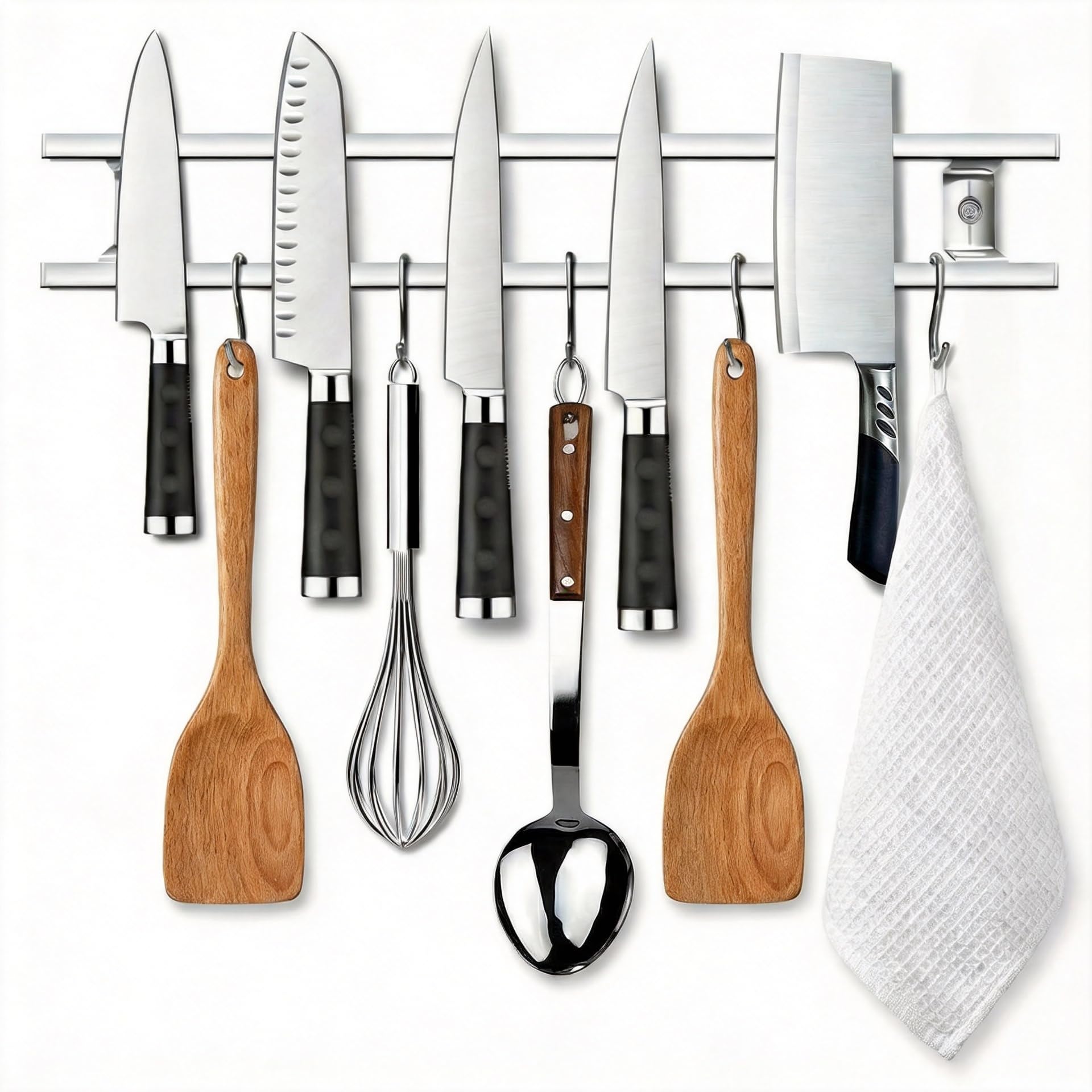 Tysonir 17 Inch Stainless Steel Magnetic Knife Holder for Wall, Strong and Secure Magnetic Knife Rack for Metal Kitchen Utensils, Wall or Fridge Holder Tool Holder,Silver