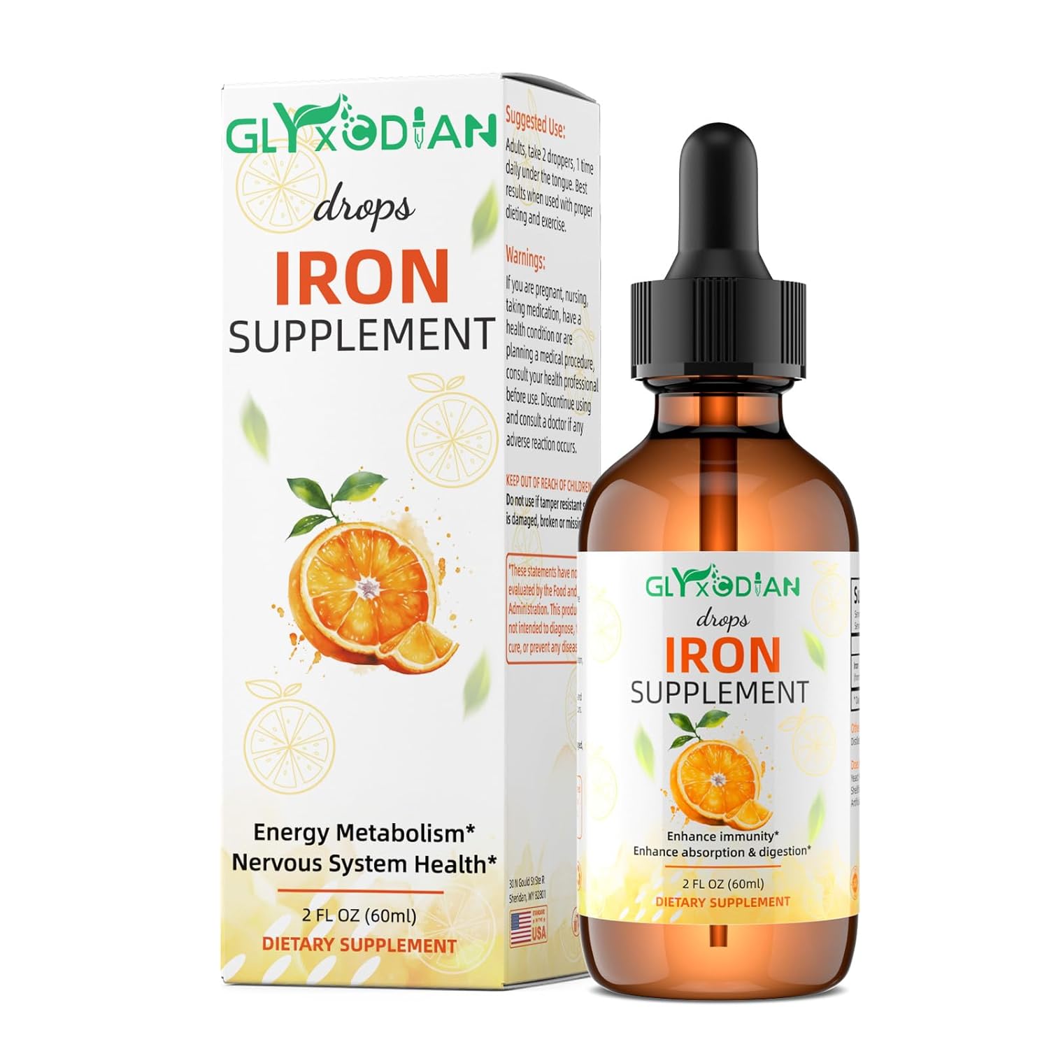 Liquid Iron Supplement for Men 18 mg Iron Supplements Drops Immunity Energy Support 98 High Absorption Rate for