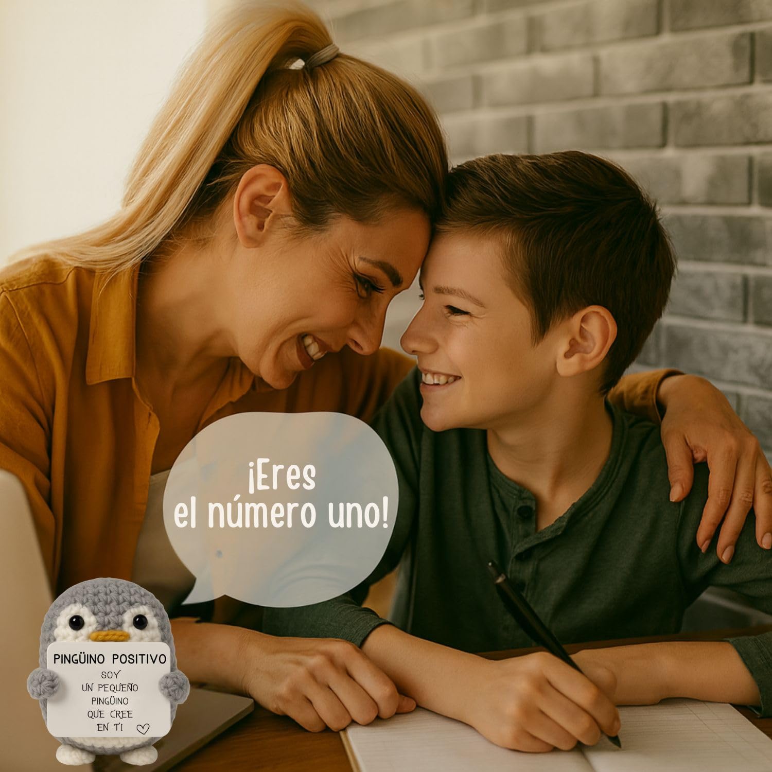 Pingüino Positivo© | Regalo Original y Divertido | Idea Graciosa | Fiesta Infantil y Adolescente | Cumpleaños Niño Niña | Peluche Divertido | Muñeca con Humor | Juguete Gracioso | Peluche Motivacional