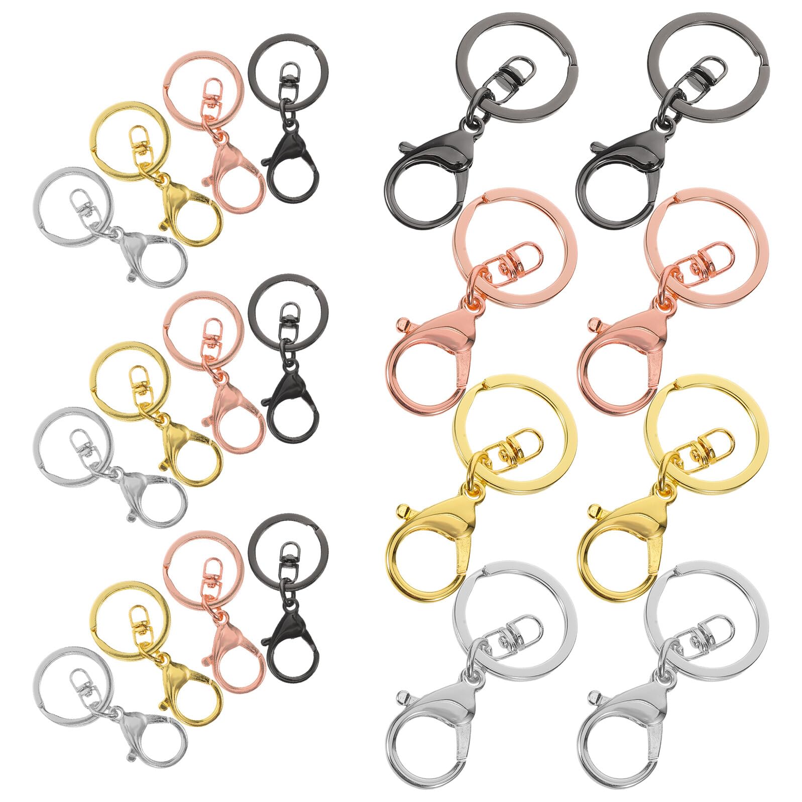 Cabilock 20pezzi Moschettone Portachiavi in Metallo Clip Fermaglio Rotante Cordino Portachiavi Moschettone DIY per Chiavi Borsa Ciondolo per Artigianato