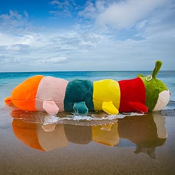 Soft Toy Catterpillar - Multicolor - Kids Playing Dolls - Stuffed Animal Toys - L-42cm(17Inch) X W-16cm(6Inch) X H-15cm(6Inch) (Multi Color)