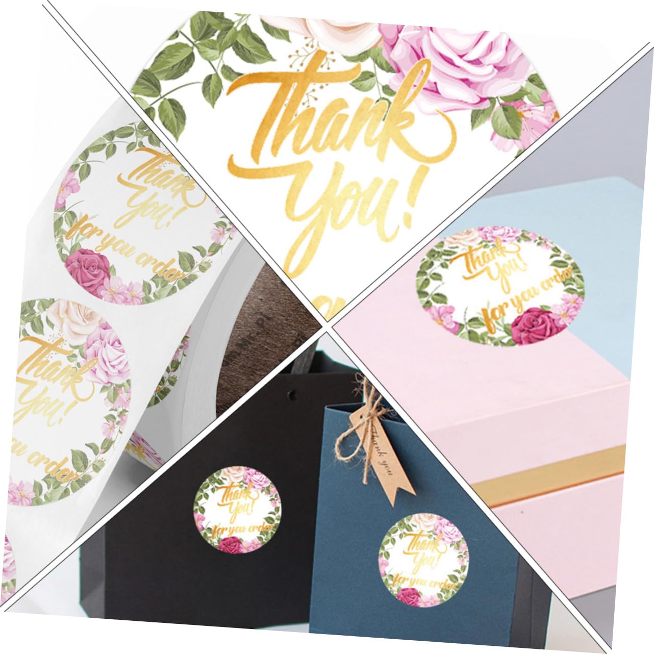 SHINEOFI 3rotoli Etichette Adesive Per Confezioni Stickers Decorativi Per Matrimoni e Autoadesivo