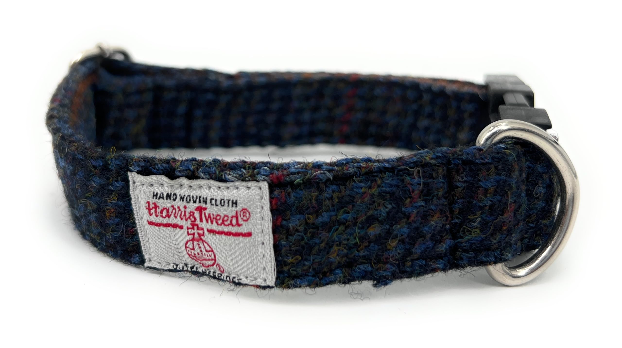 Harris Tweed Dog Collar (Navy Houndstooth Check, L) โ image 1