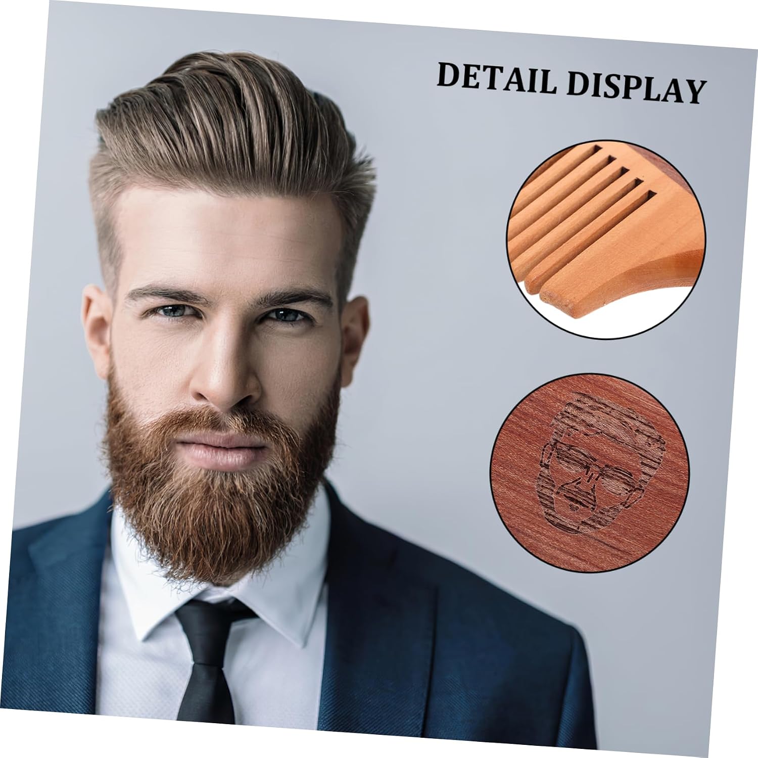 Ipetboom Hairdressing Comb for Beard and Mustache Pocket Combs Beard Grooming Tool