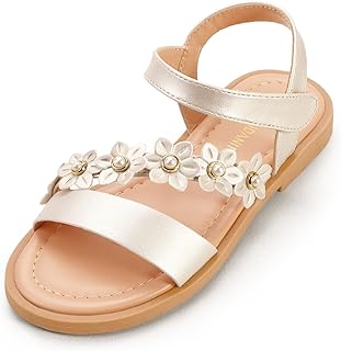Gina Girls Sandals Open Toe Summer Flats Dress Sandals Shoes Toddler/Little Kid/Big Kid