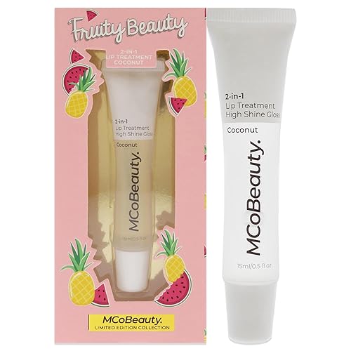 MCoBeauty Fruity Beauty - Tratamiento labial 2 en 1 y brillo de alto brillo, nutre, hidrata y trata los labios, brillo de alto brillo contiene