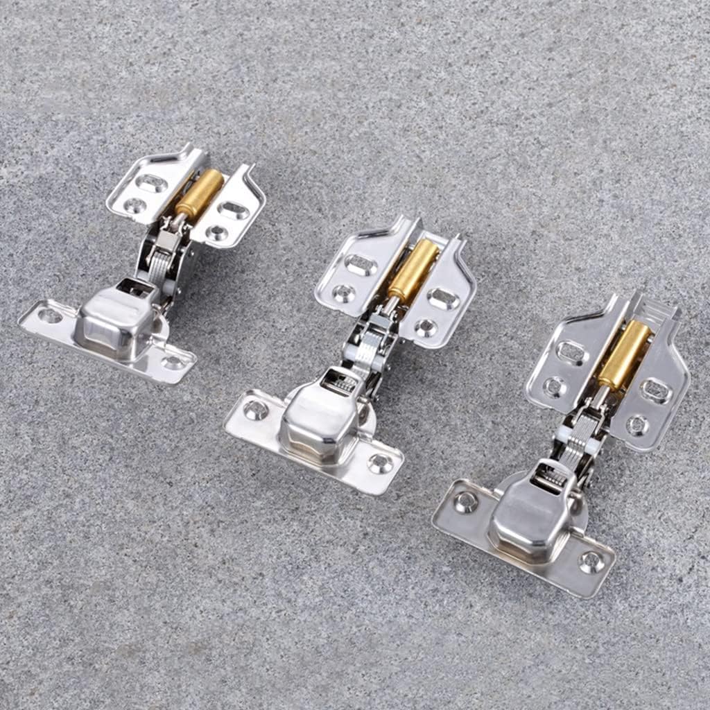 Hinge, Metal,Steel Ball Bearing Door Hinge, Detachable Hinge,4PCS Cabinet Hinge, 304 Stainless Steel Hydraulic Furniture Door Hinges, Copper Core Cupboard Damper Buffer Soft Close Hinges (Color : Em