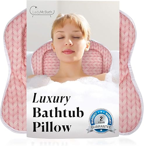 Miniatura 7 de Lady McBath - Almohada de baño de cuerpo completo, cojín de baño de lujo para soporte de bañera, cuello, hombros y espalda, 21 potentes ventosas