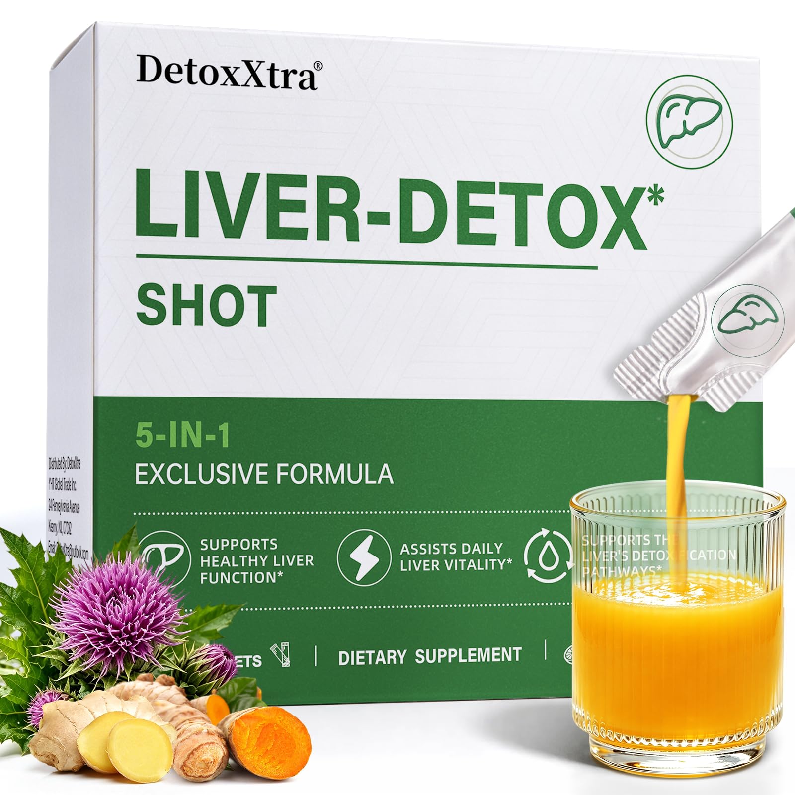 Liver Cleanse Detox & Repair, Milk Thistle Liver Detox Supplement with Turmeric & Ginger, Liver Health, Digestive Comfort and Immune Support, Gluten-Free, Vegan, 30 Packs