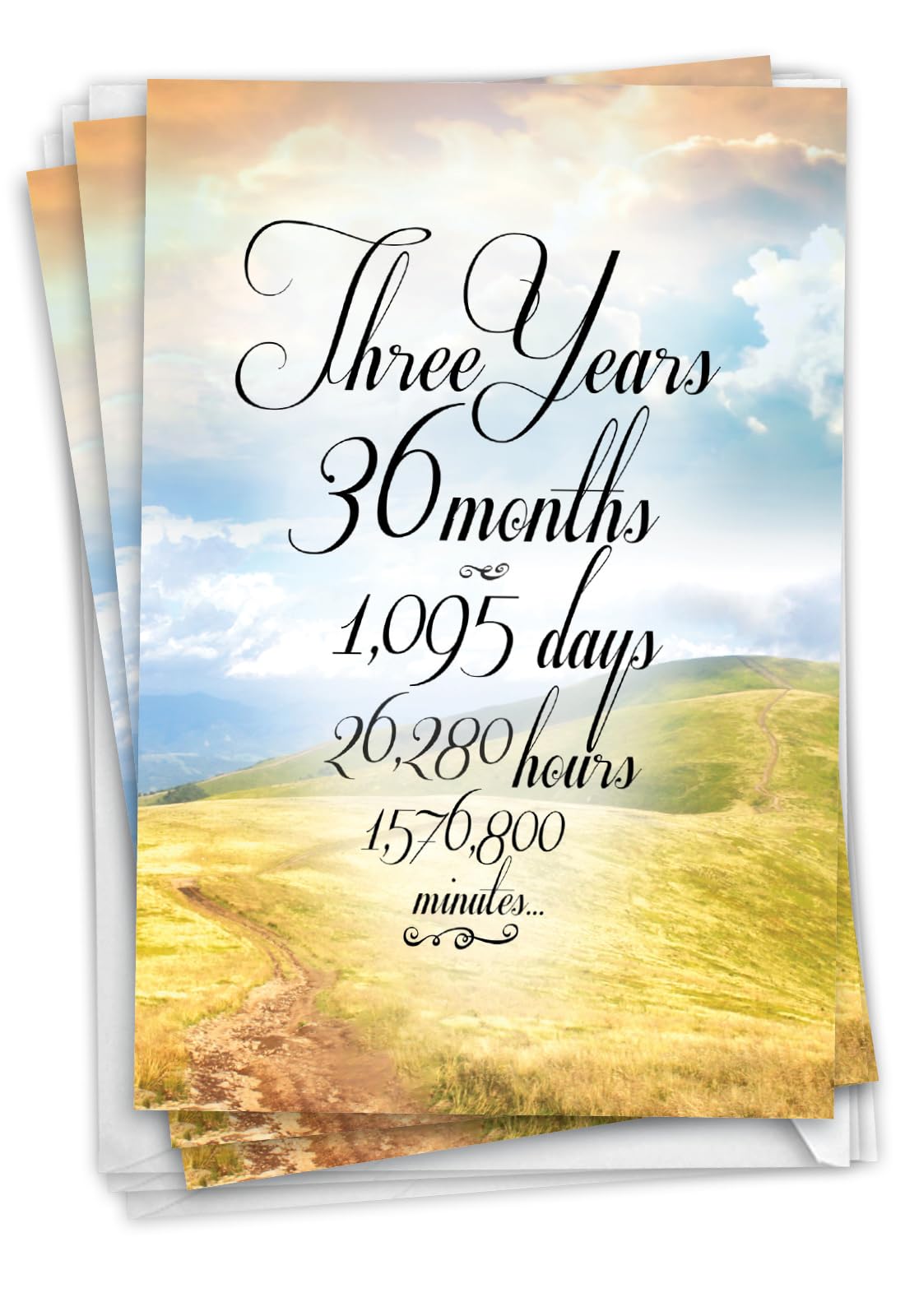 NobleWorks, Pack of 3 Recovery Greeting Cards with Envelopes (1 Design, 3 Each) 3 Year Time Count C9086AAG-C3x1 โ image 1