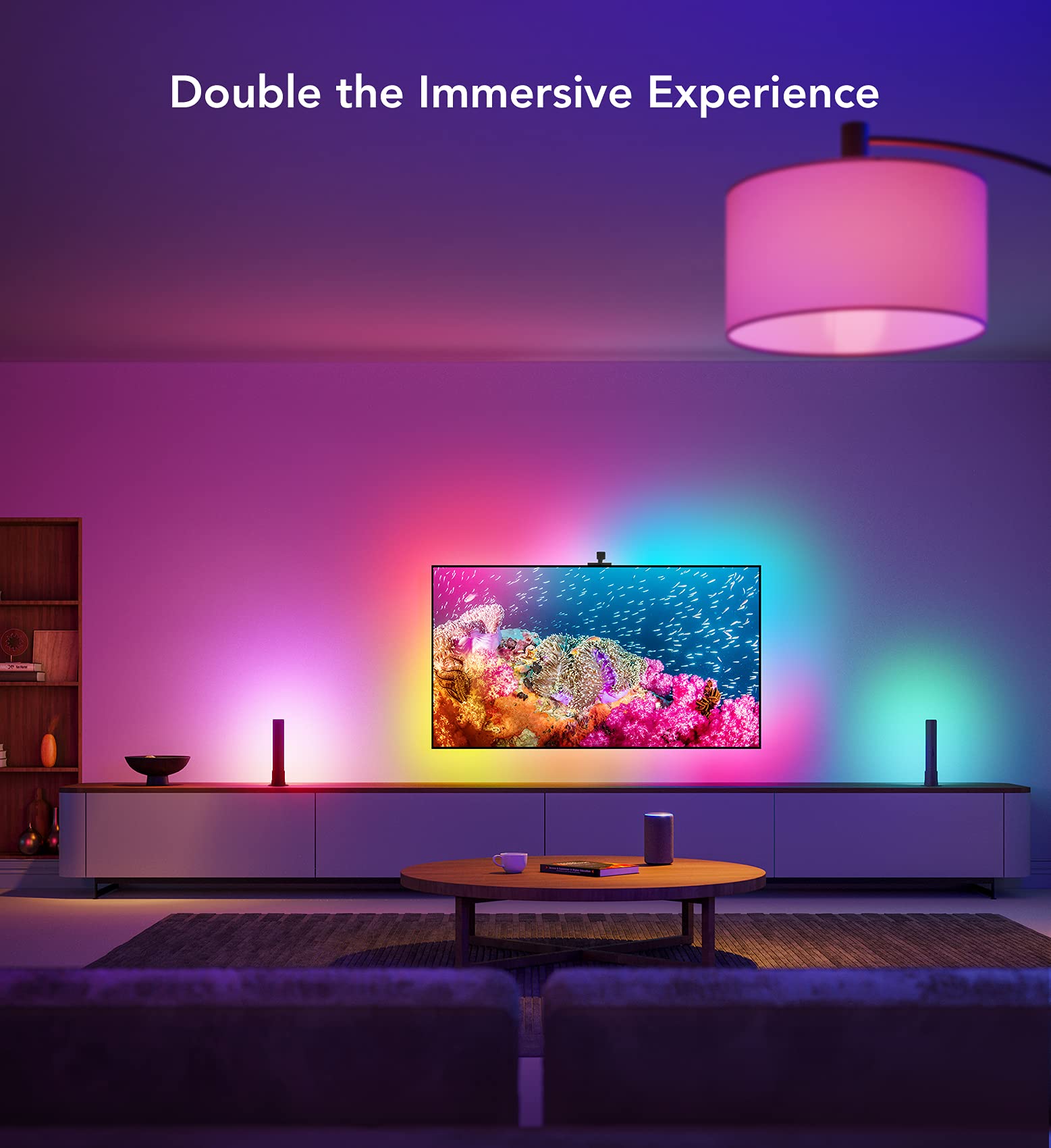 Govee Immersion Kit WiFi LED TV Backlights with Camera, Smart RGBIC LED