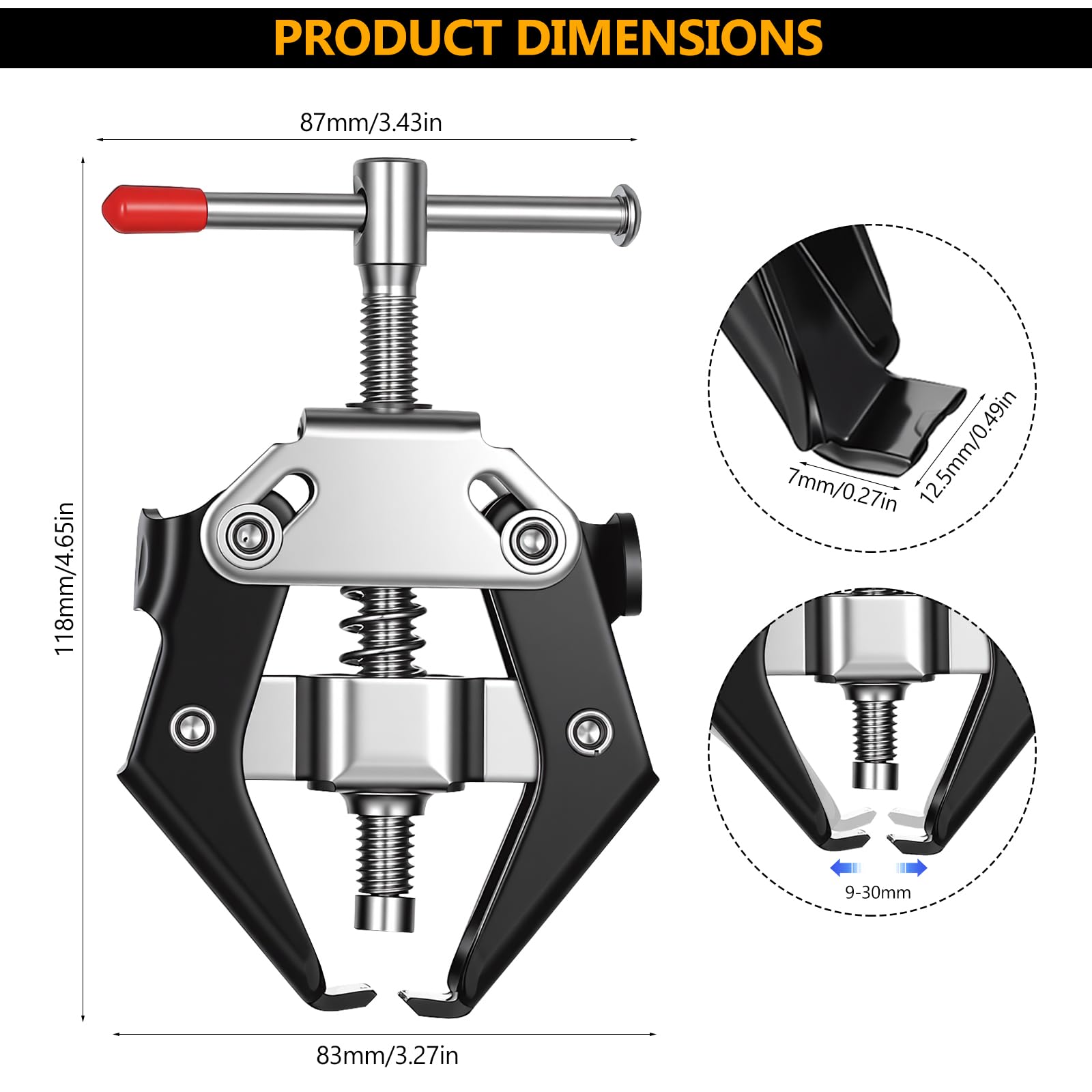 1 Pcs Extractor Limpiaparabrisas, Extractor de Brazos Limpiaparabrisas Ajustable de 9-30 mm, Extractores de Brazo de Limpiaparabrisa para Automóviles