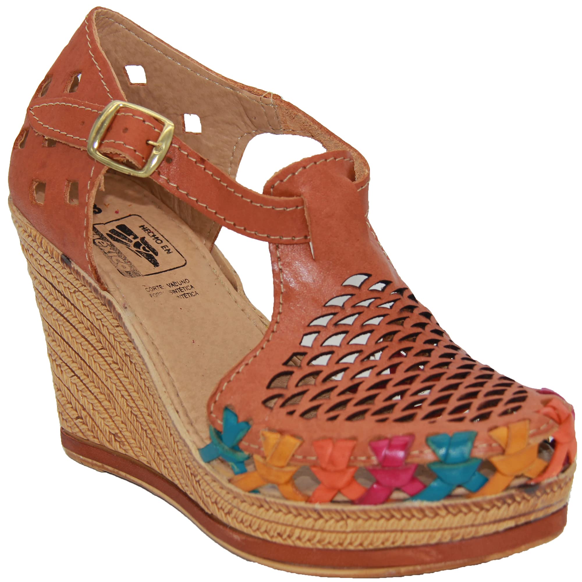 GenericWestern Shops Womens Leather Mexican Huarache Sandal, Womens  Huarache Leather Wedge Sandal