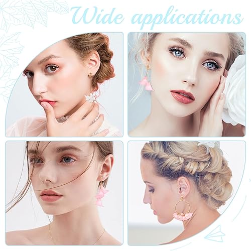 Miniatura 89 de SUNNYCLUE 1 caja de 10 pares de dijes acrílicos de flores florales 3D, kit de fabricación de aretes de lirio de cala para hacer joyas, iniciadores