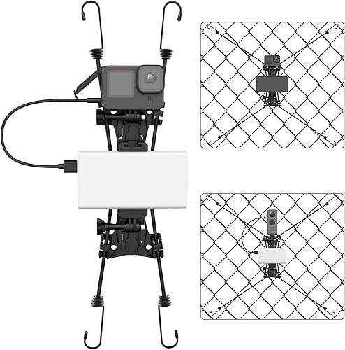 Soporte de valla de teléfono celular de béisbol, soporte de valla para iPhone con soporte de batería para iPhone y Android, Gopro13 12 11, Mevo