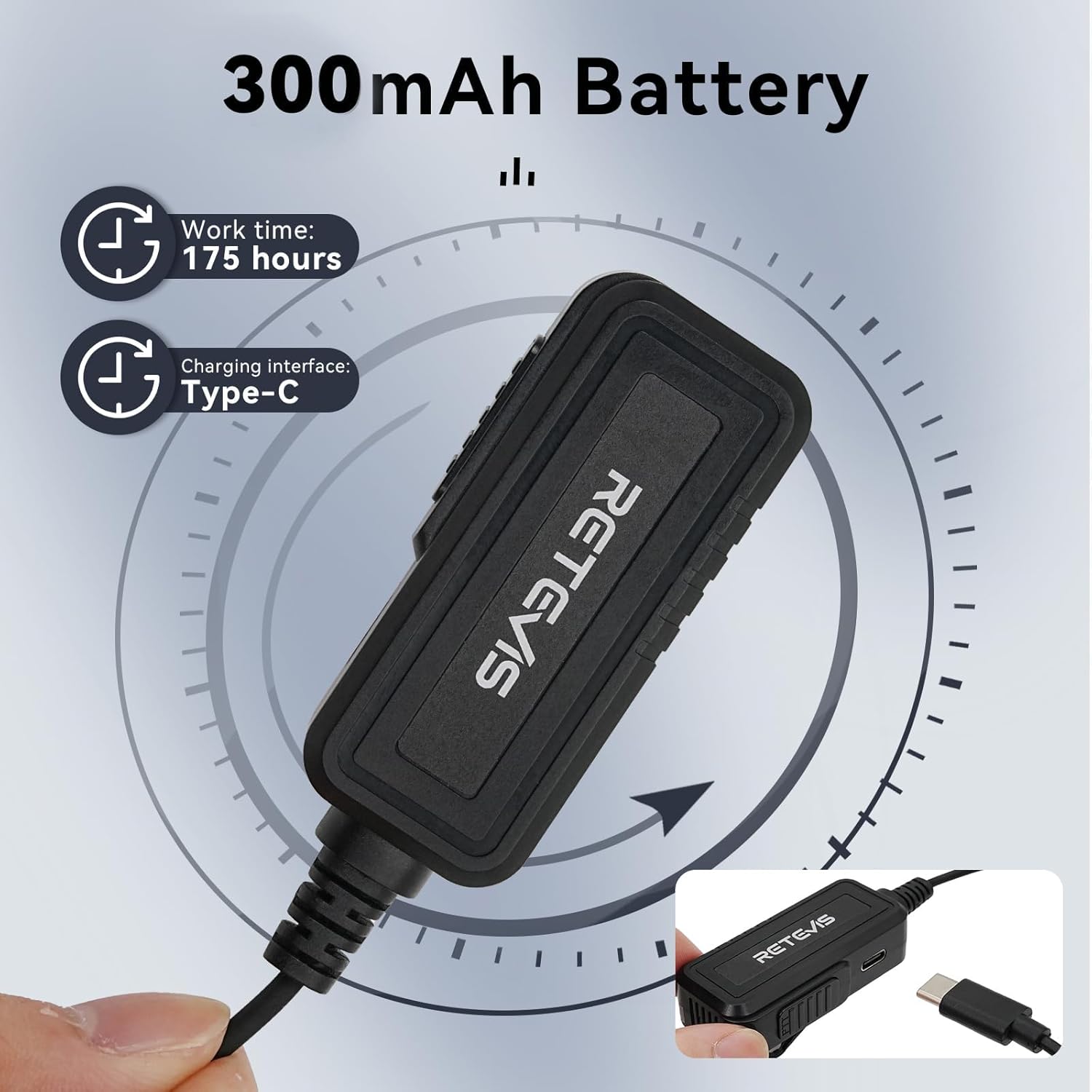 Retevis AI Active Noise Cancelling Two Way Radio Earpiece, Rechargeable, for RT22 RT21 H-777 RT68, Compatible with Pxton Baofeng BF-888S Kenwood Walkie Talkie, Walkie Talkie Earpiece with Mic(4 Pack)