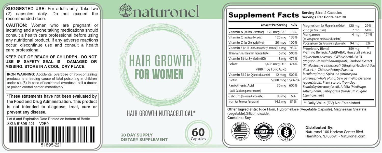 Women's Balance Hair Growth Supplements, Ages 45 and Up - Supports Healthy Hair, Skin & Nails - Customer Proven for Visibly Thicker Hair and Scalp Coverage, Natural Thicker Hair Growth Supplement (3) - Image 8