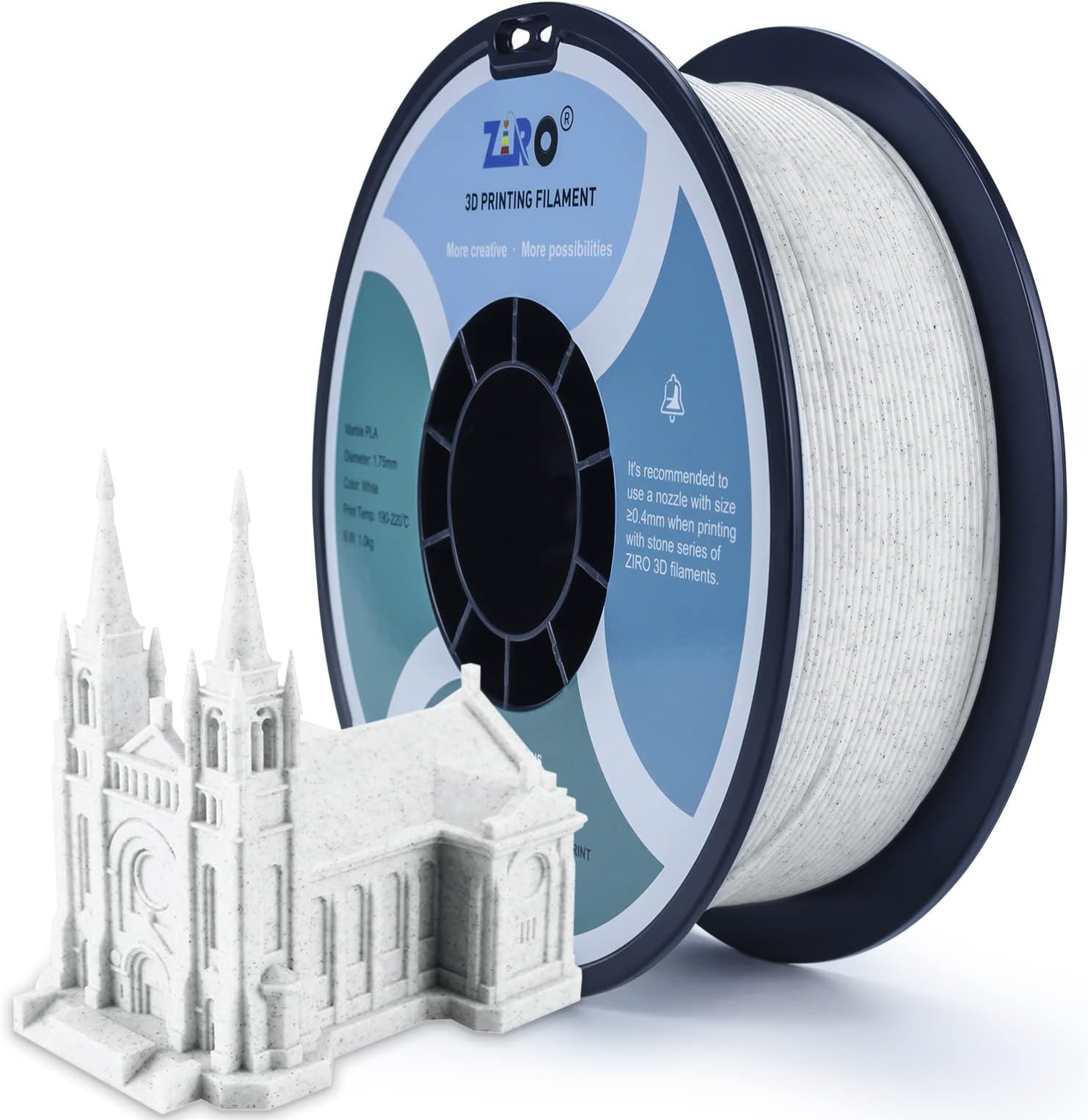 – ZIRO PLA Marble Filament 1.75mm, 3D Printer Filament PLA 1.75mm Marble Color 1KG(2.2lbs), Marble
